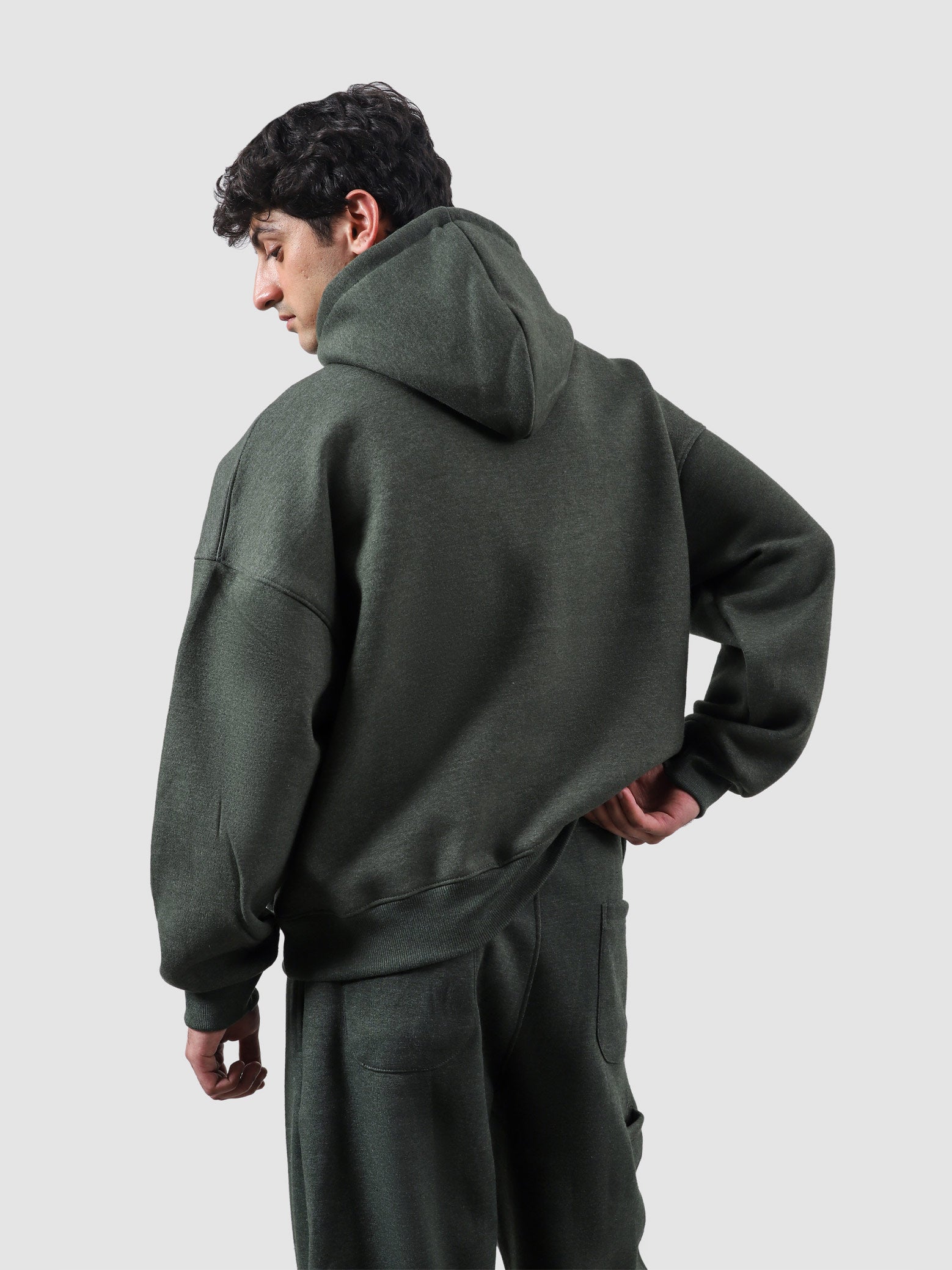Utility Top heather green male model side view full body streetwear Pakistan – GROOVY