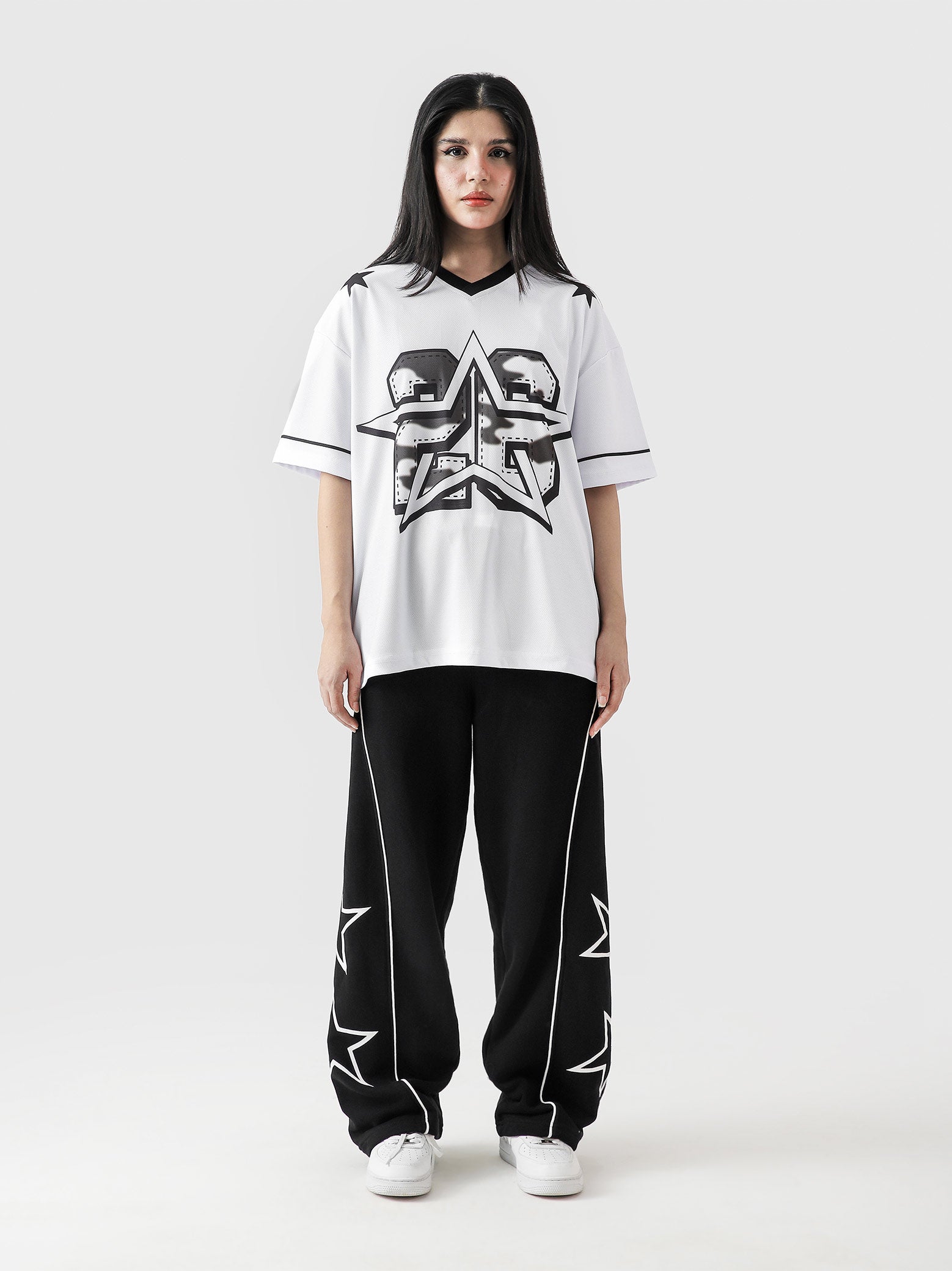 Star basketball jersey male model side view oversized mesh streetwear Pakistan – GROOVY
