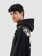 Floral hoodie male model side view oversized hoodie Pakistan – GROOVY