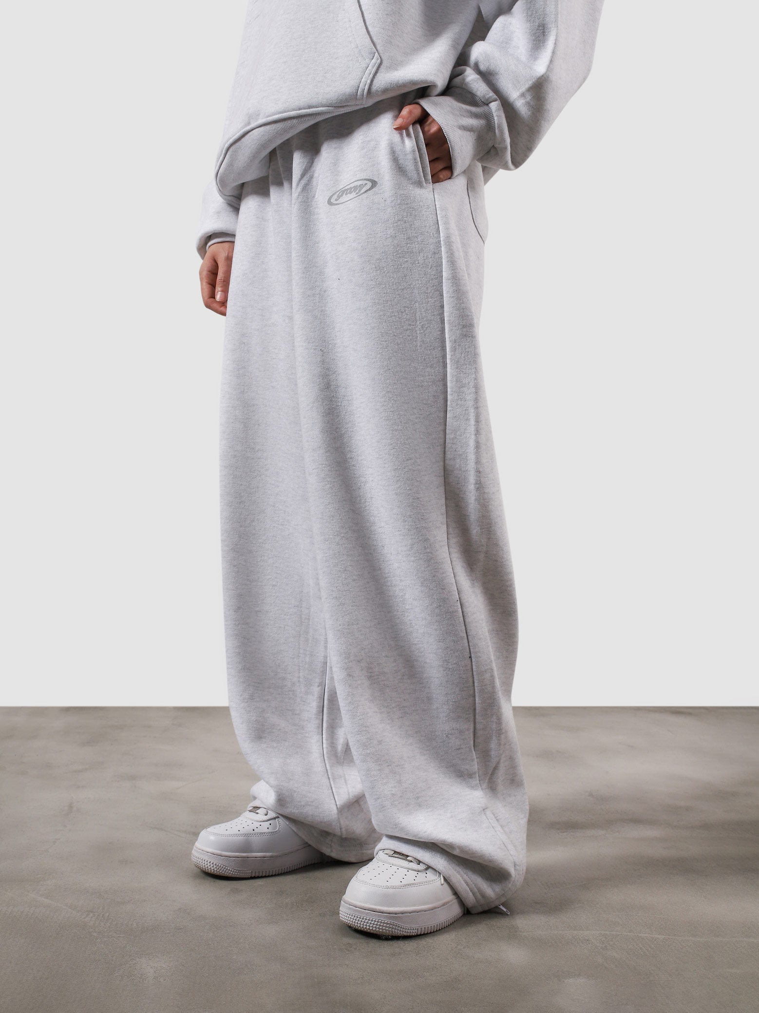 Utility Sweats arctyc white male model side view full body Pakistan – GROOVY