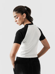Black basic babytee female model side view Pakistan – GROOVY