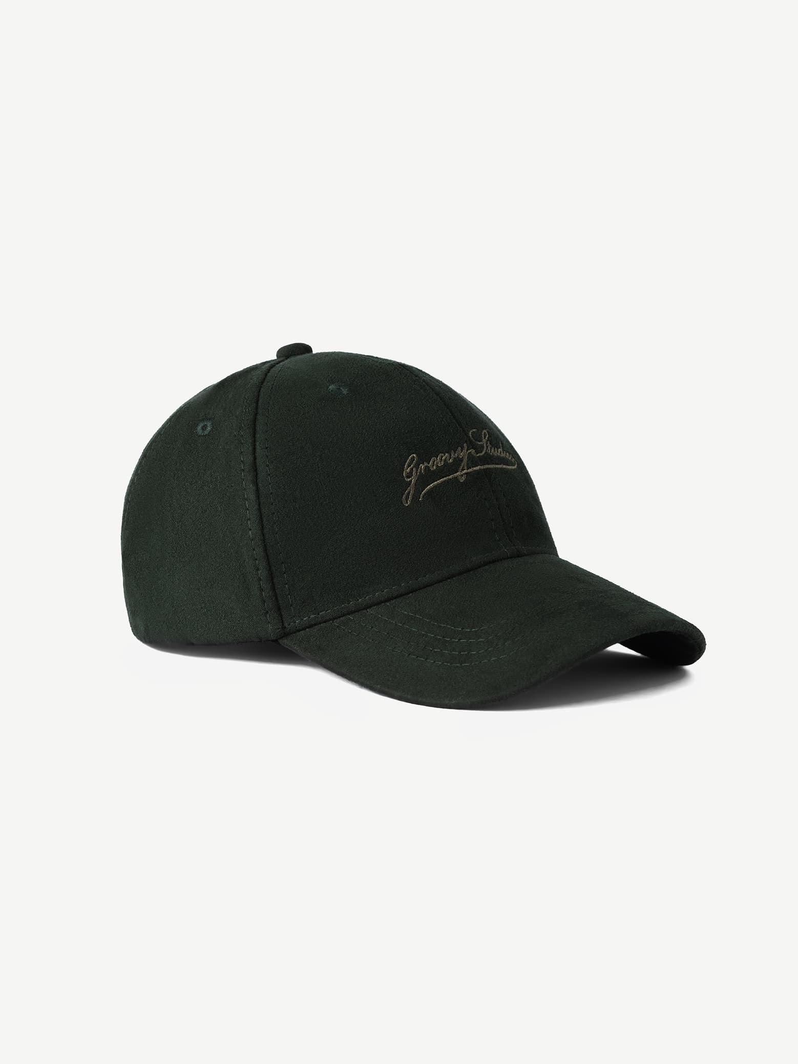 GROOVY Super Suede deep green cap, muted suede with curved brim