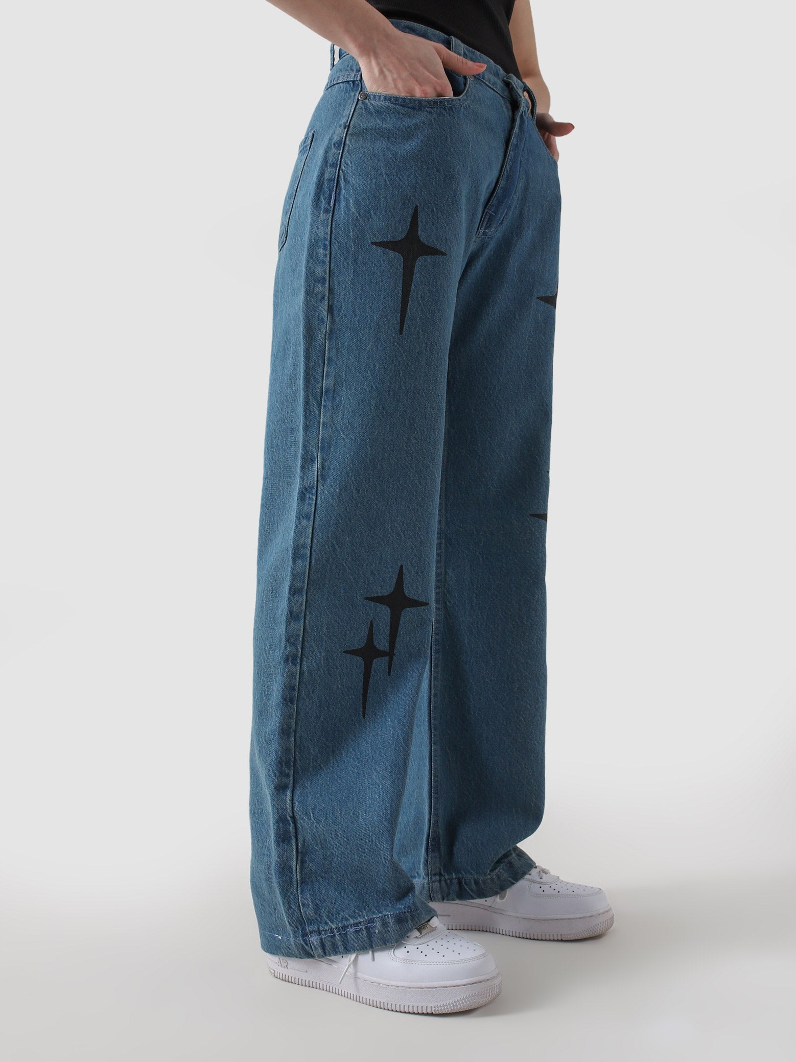 Cross star blue denim male model outdoor lifestyle Pakistan – GROOVY