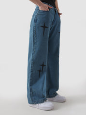 Cross star blue denim male model outdoor lifestyle Pakistan – GROOVY