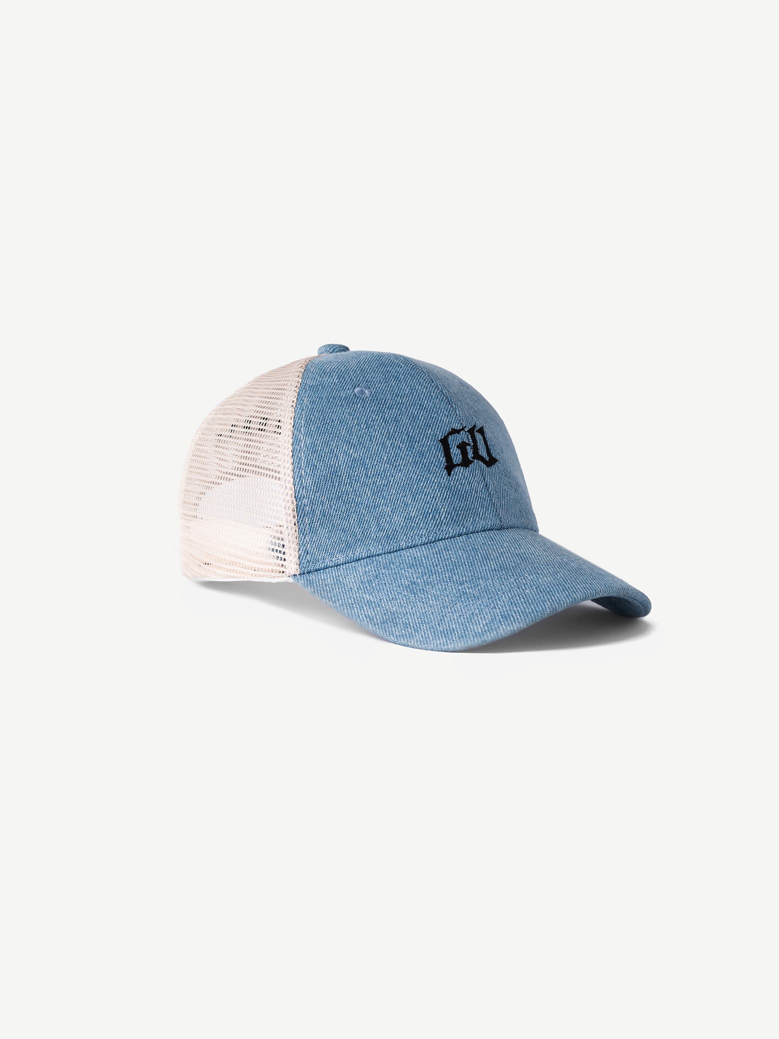GROOVY Classic Denim iced blue trucker cap, breathable mesh back
