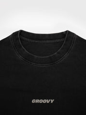 Shadow Grey Washed Blank Tee Male Model Full Body – GROOVY Pakistan