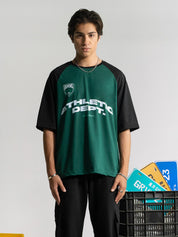 Athletic Department Raglan male model side view oversized fit Pakistan – GROOVY