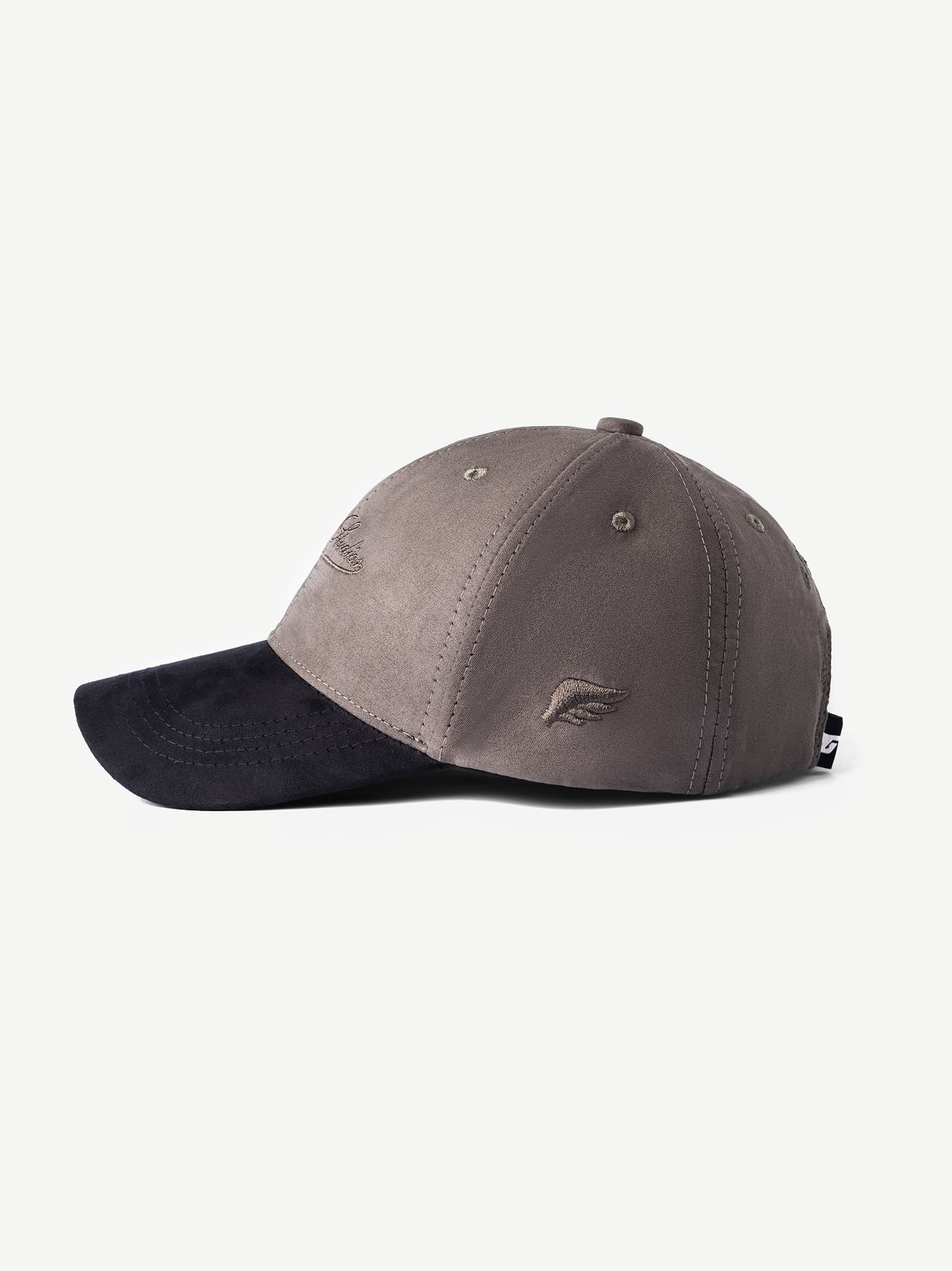 GROOVY Super Suede muted taupe suede cap with dark brim, limited run, unisex