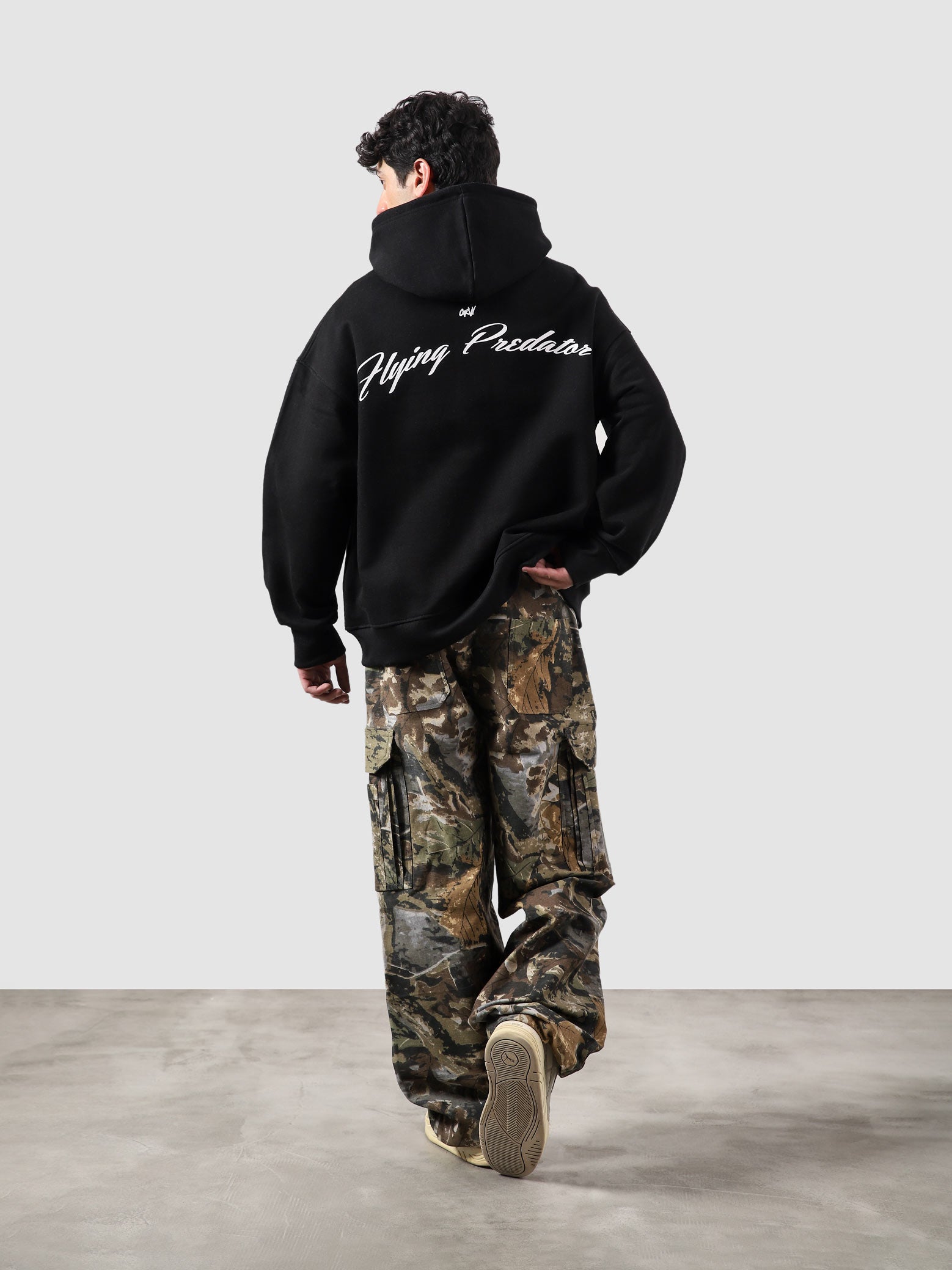 Flying Predator zipper hoodie female model front view graphic zip hoodie Pakistan – GROOVY