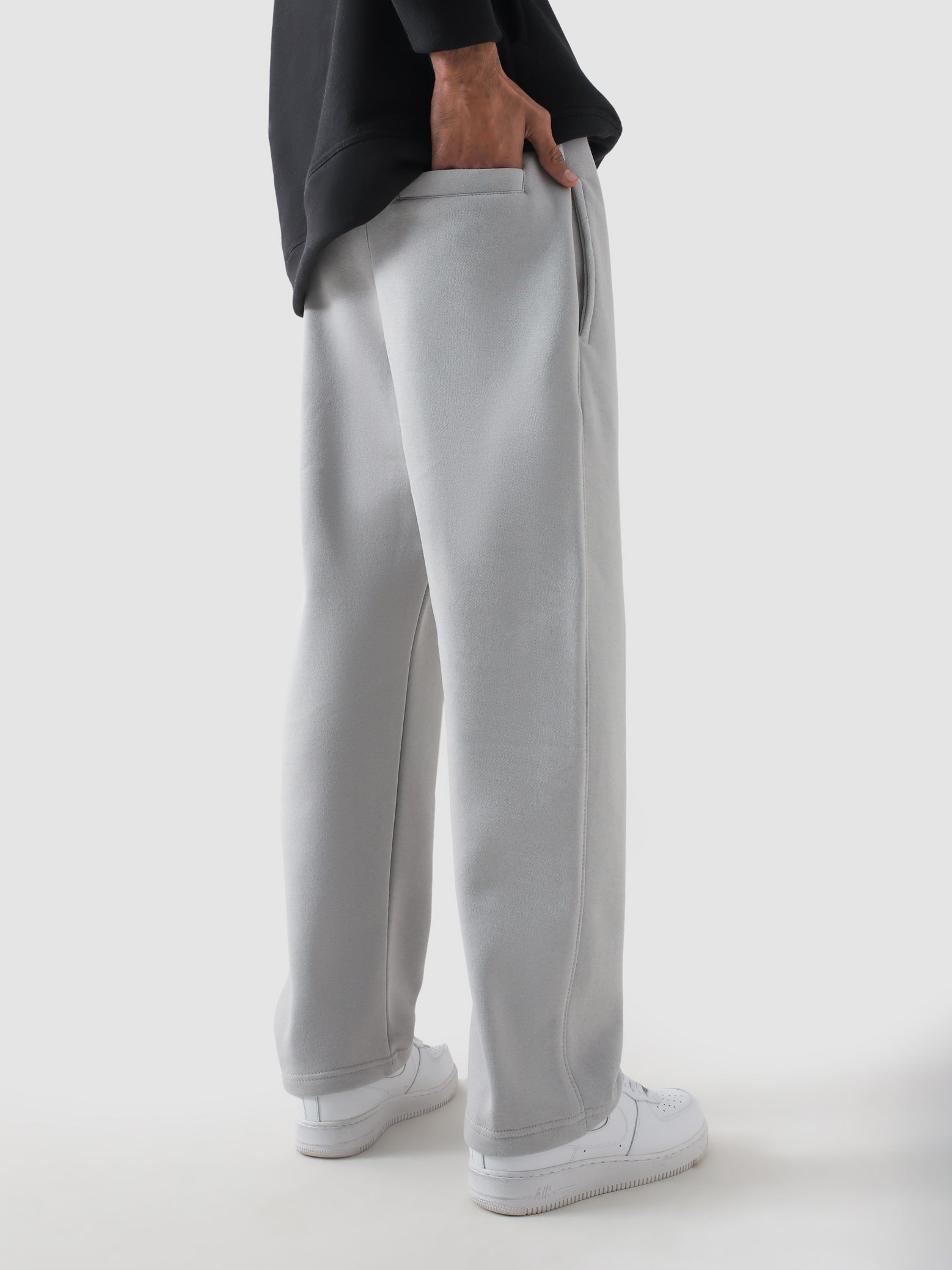 Slate grey trouser male model front view relaxed fit streetwear Pakistan – GROOVY