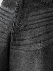 Jorts hard washed grey denim shorts female model front view Pakistan – GROOVY