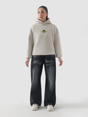 Make Your Own Luck hoodie female model front view oversized streetwear Pakistan – GROOVY