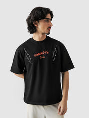 Chainsaw Man Denji tee female model front view oversized Pakistan – GROOVY