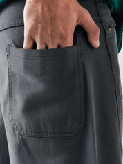 Utility V1 grey cargo pants female model front view wide leg streetwear Pakistan – GROOVY
