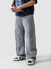 Light grey carpenter denim male model back view full body Pakistan – GROOVY