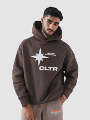 Never Stopping Culture hoodie female model back view relaxed fit Pakistan – GROOVY