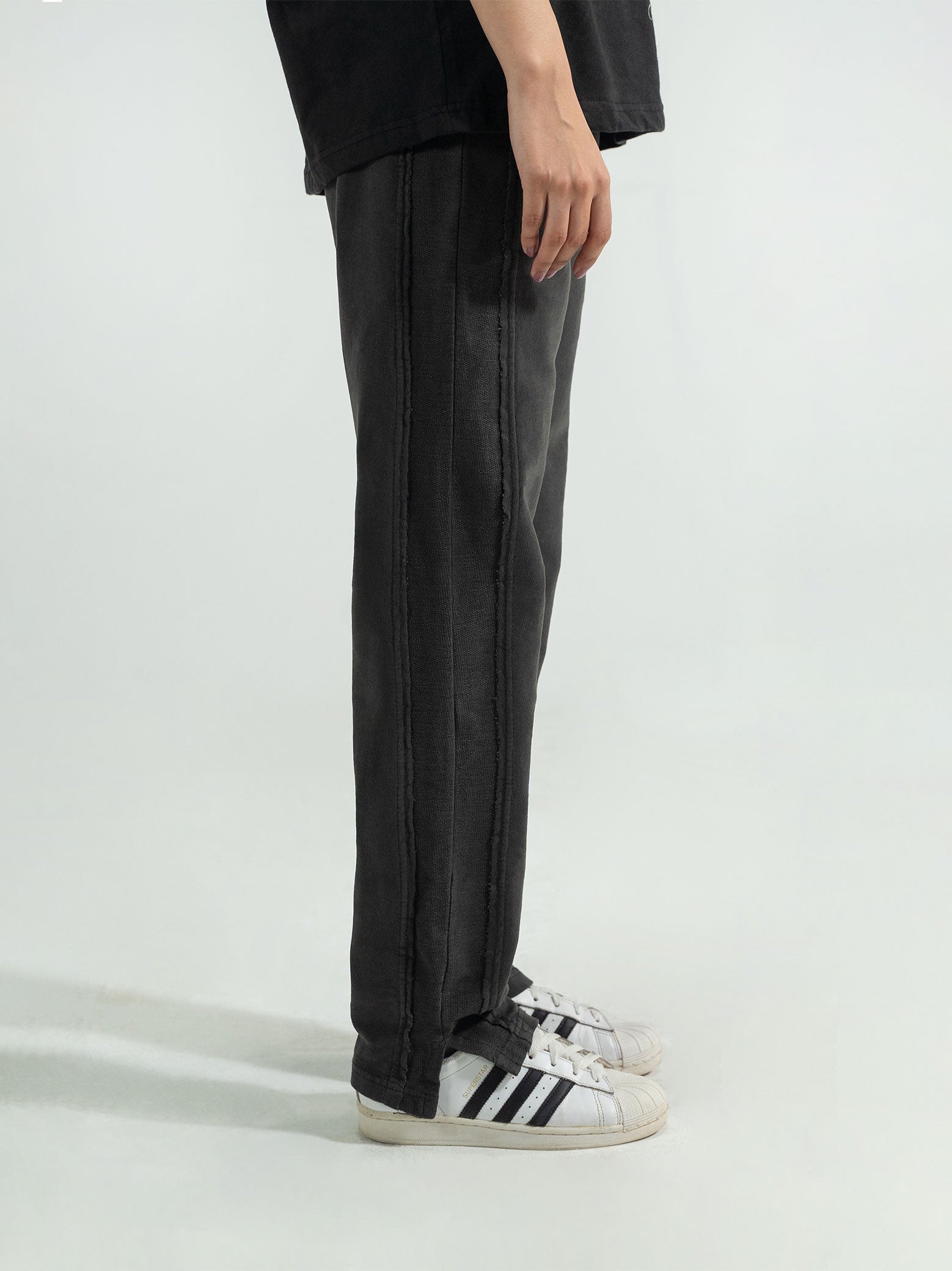 Dark Grey Washed Trouser - GROOVY