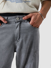 Light grey carpenter denim detail shot cargo pocket hardware Pakistan – GROOVY