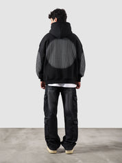 The Illusion Zipper hoodie female model back view oversized streetwear Pakistan – GROOVY