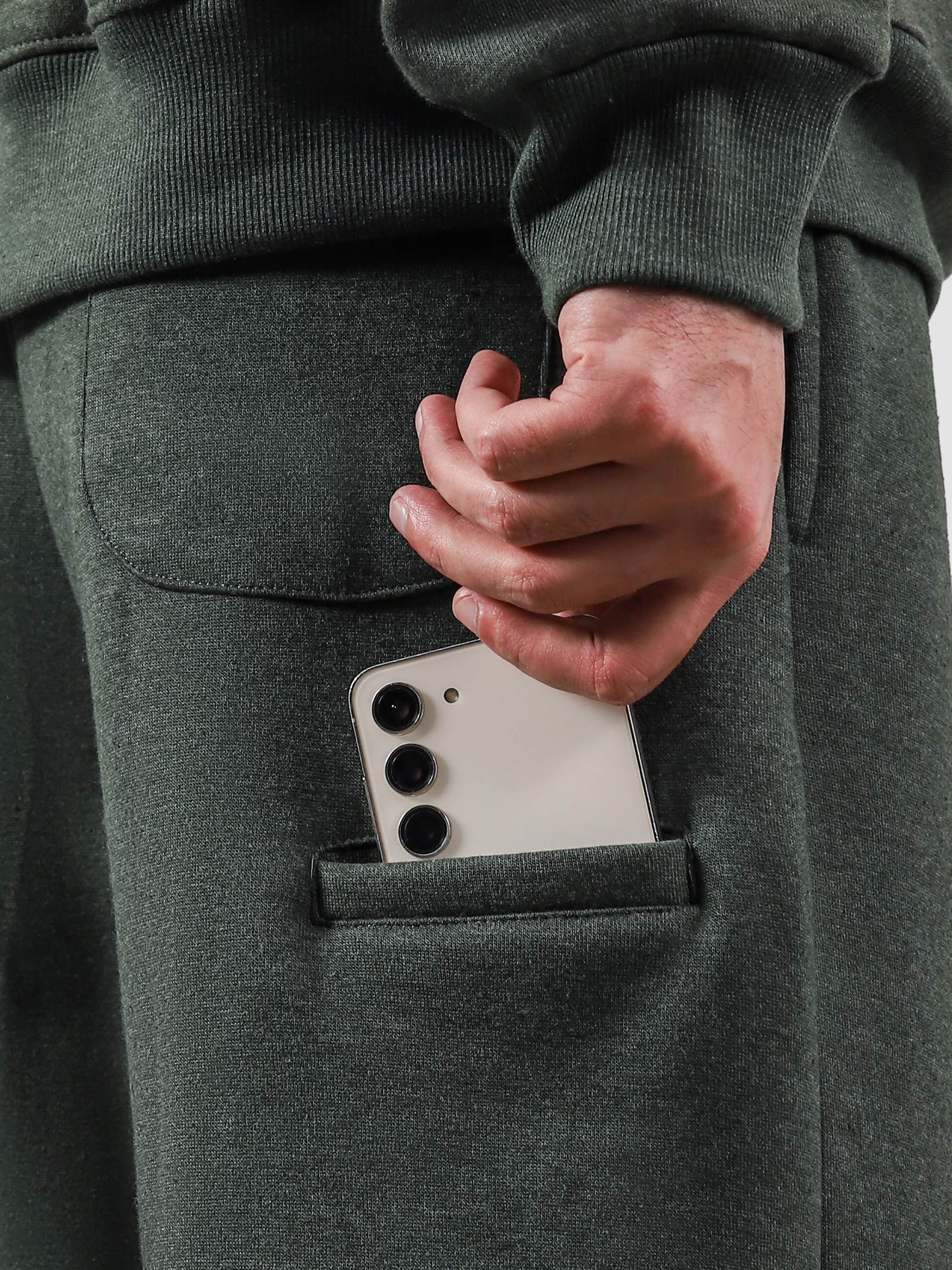 Utility Sweats heather green flat lay streetwear bottoms Pakistan – GROOVY
