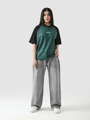 CORE tees racing green raglan male model side angle contrast sleeve Pakistan – GROOVY