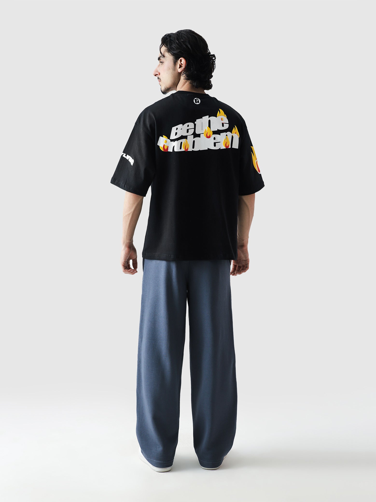 Be The Problem tee female model back view Pakistan – GROOVY