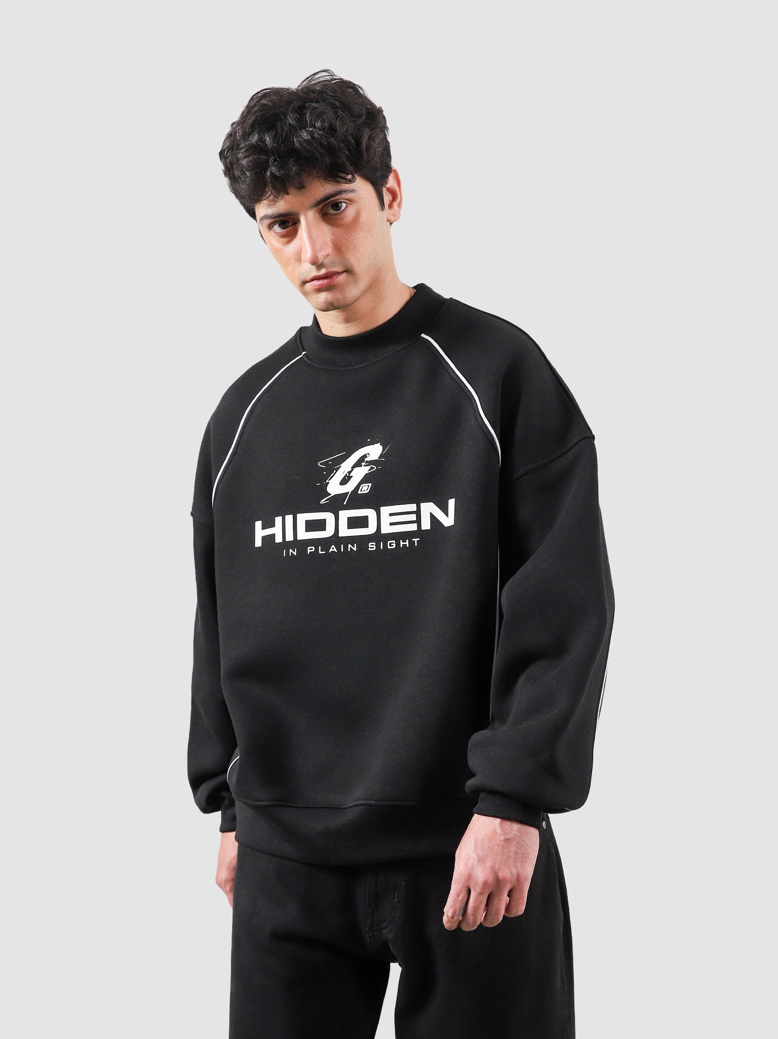 Hidden In Plain Sight black sweatshirt female model back view Pakistan – GROOVY
