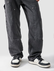 Dark grey carpenter denim detail shot hardware pocket Pakistan – GROOVY