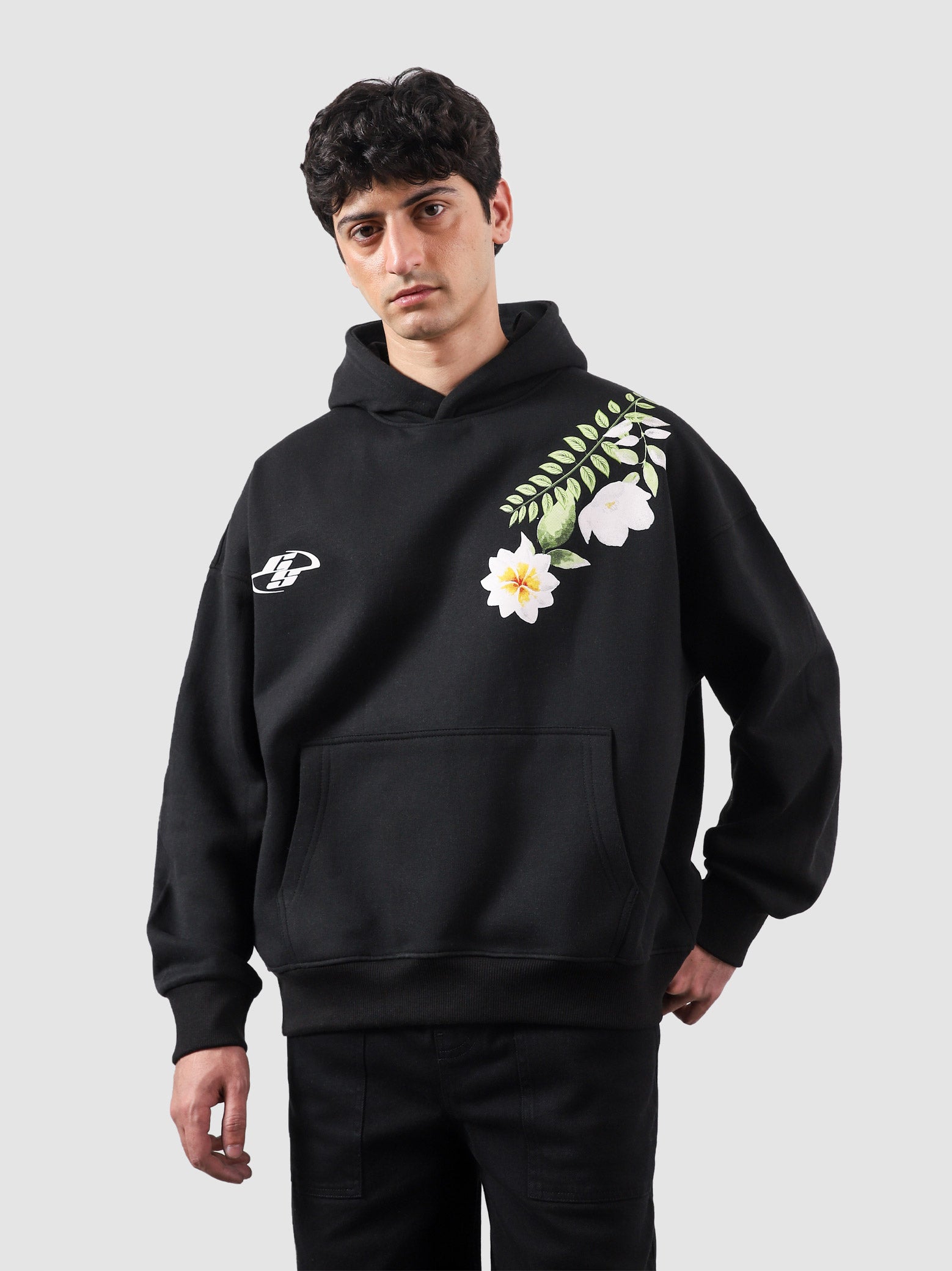 Floral hoodie couple lifestyle shot graphic streetwear Pakistan – GROOVY