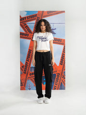 White Cropped Baby Tee Flat Lay Graphic – Ditch Toxic People – GROOVY Pakistan