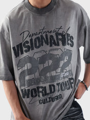 Dept of Visionaries tee couple lifestyle shot oil fade streetwear Pakistan – GROOVY