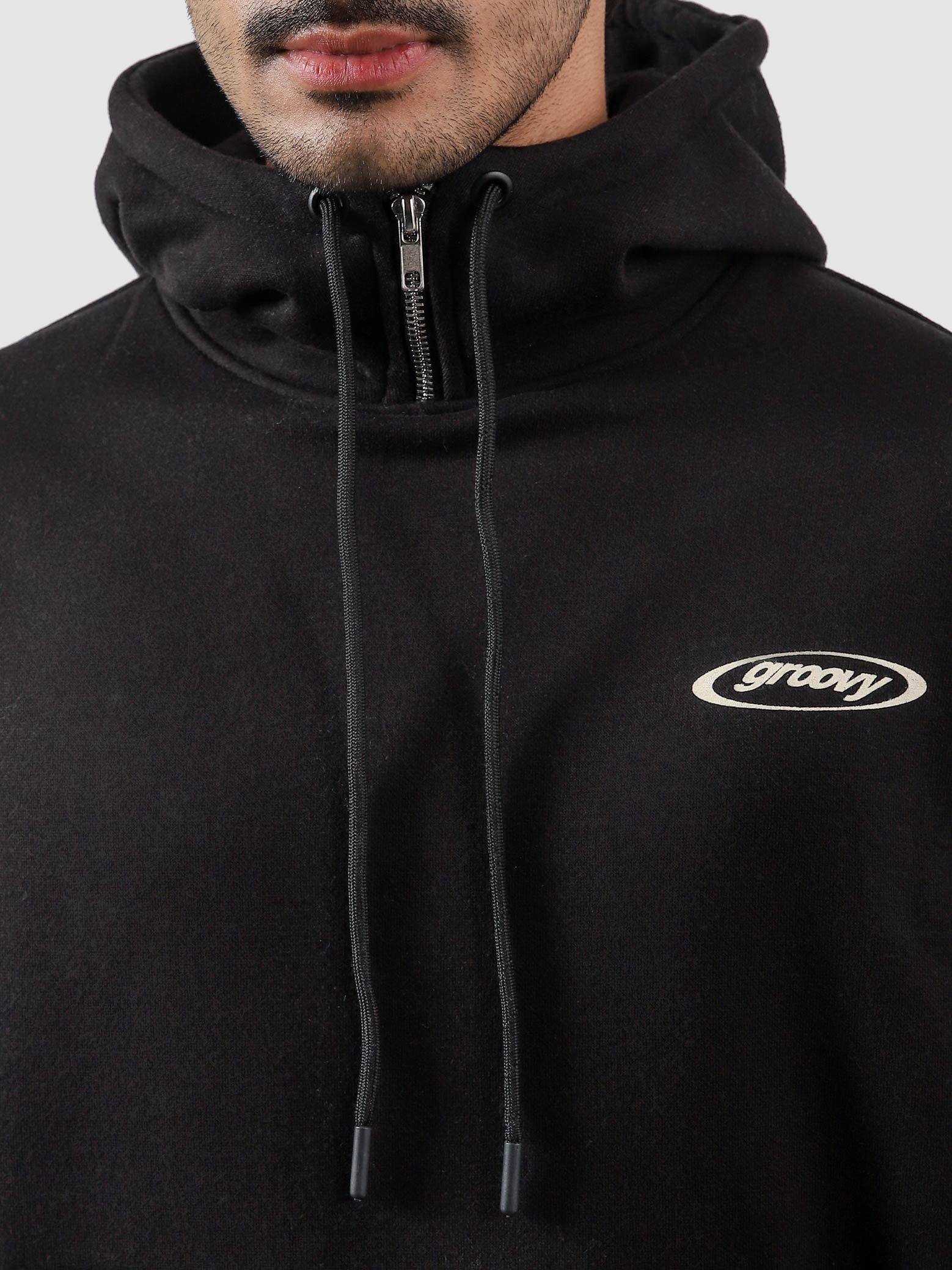 Utility Top black couple lifestyle shot oversized hoodie streetwear Pakistan – GROOVY