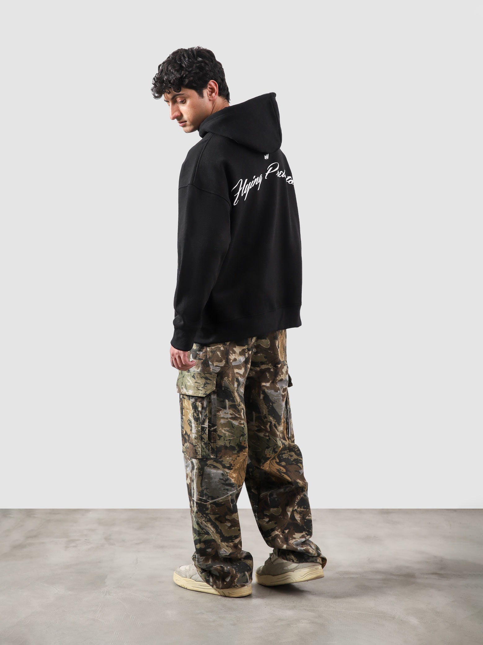 Flying Predator zipper hoodie flat lay oversized graphic Pakistan – GROOVY