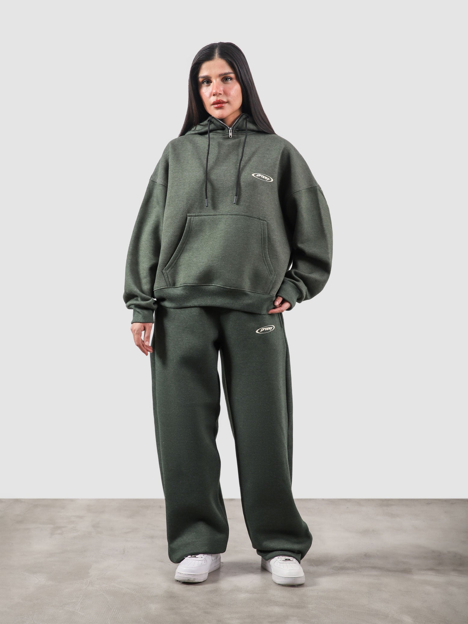 Utility Top heather green couple lifestyle shot streetwear Pakistan – GROOVY