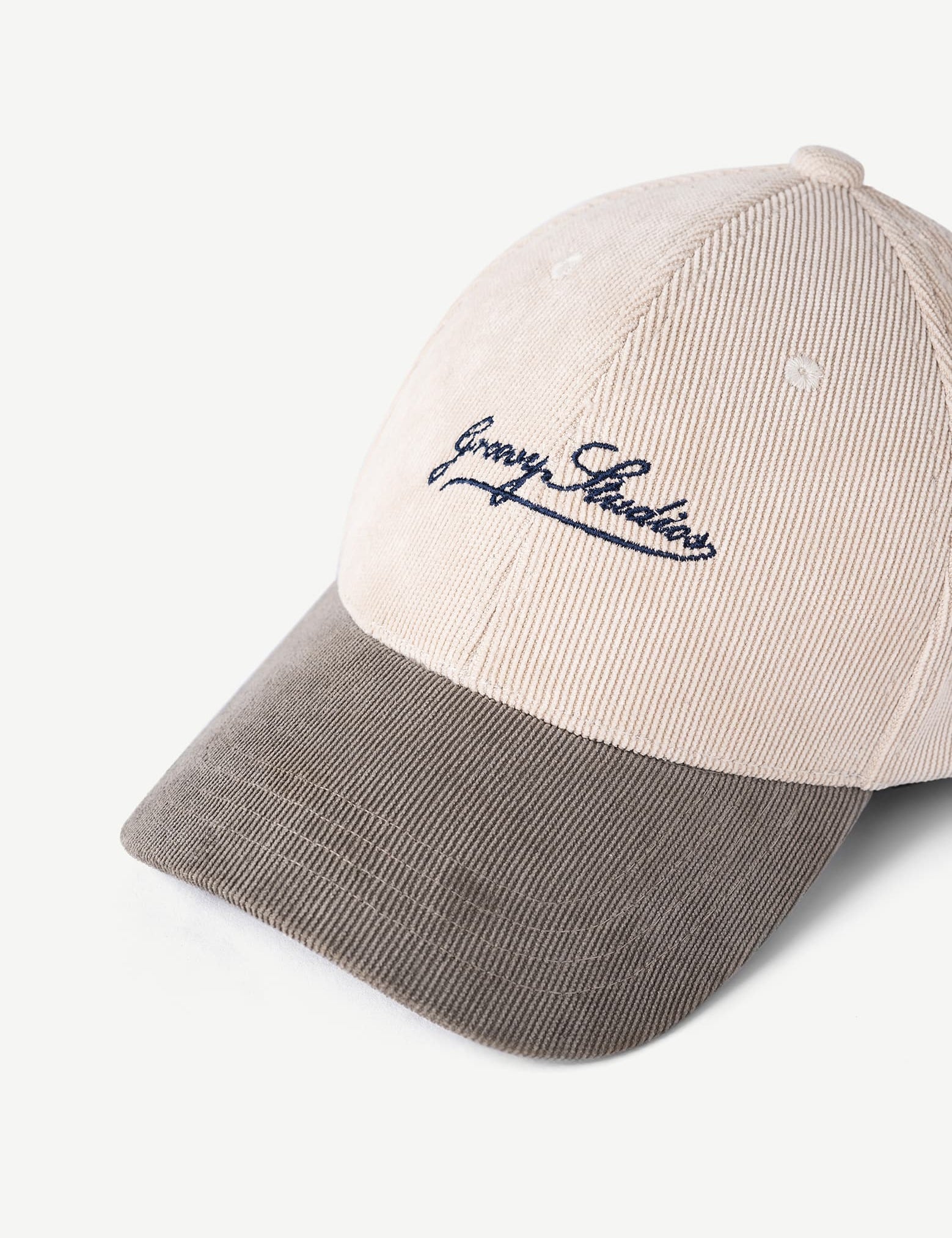 UTOPIA two-tone corduroy cap, cream colourway - unisex GROOVY cap
