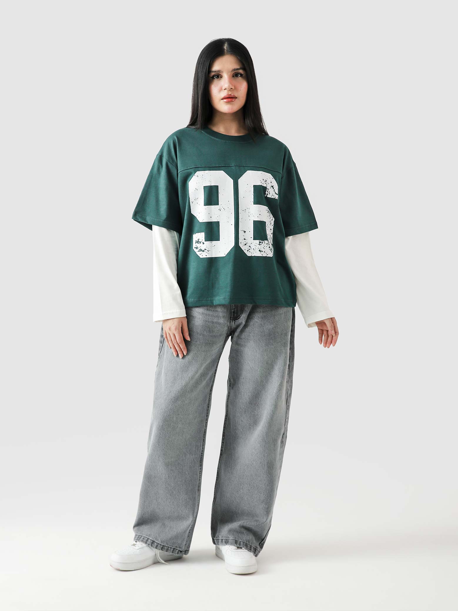 96 Double Layer Jersey racing green couple lifestyle shot Pakistan – GROOVY