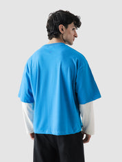96 Double Layer Jersey electric blue female model back view Pakistan – GROOVY