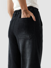 Fade washed trouser detail closeup waistband washed texture Pakistan – GROOVY