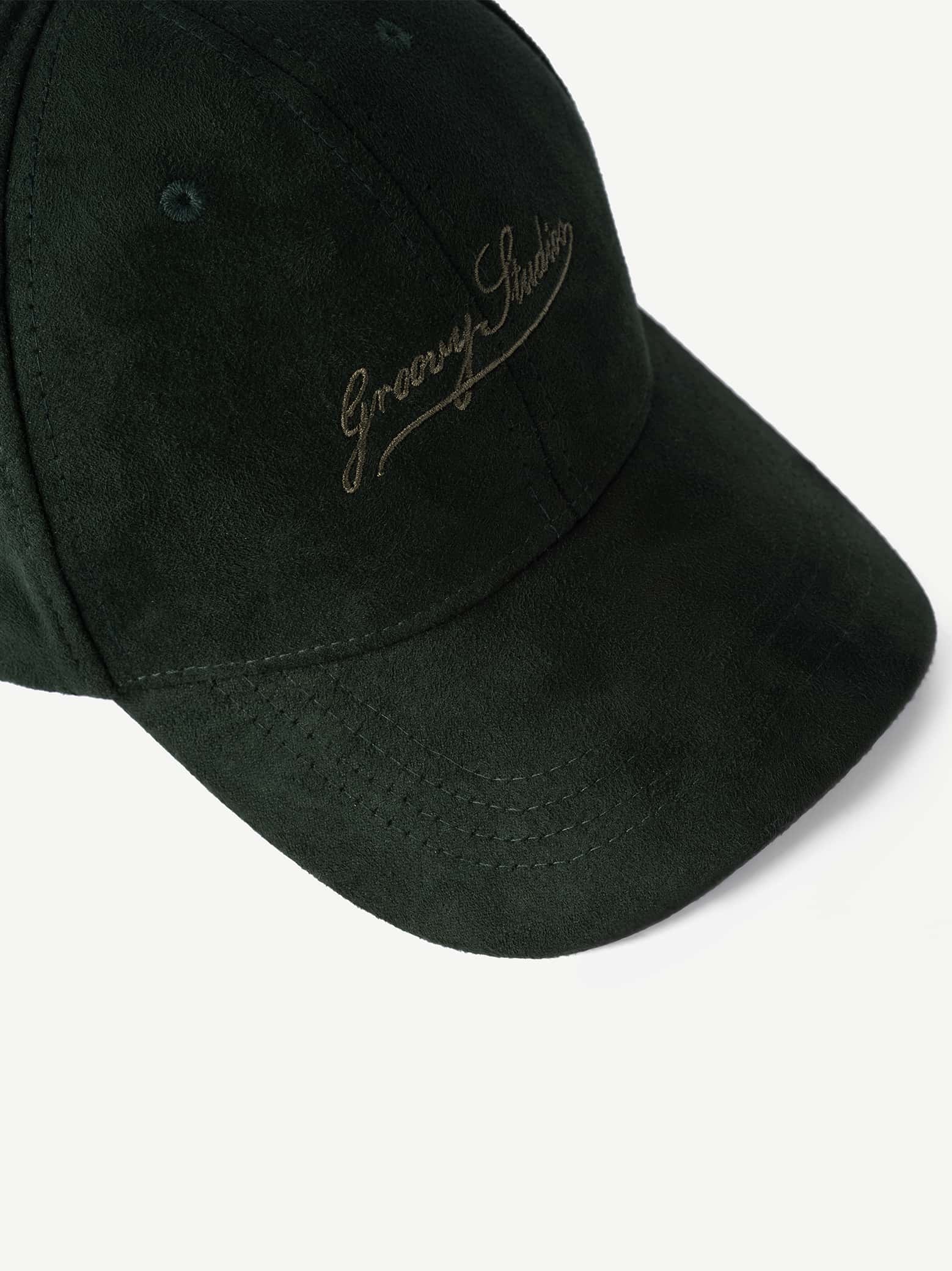 GROOVY Super Suede cap, muted deep green suede, built to last