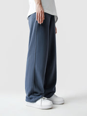 Slate blue baggy trousers detail closeup waistband drawstring Pakistan – GROOVY