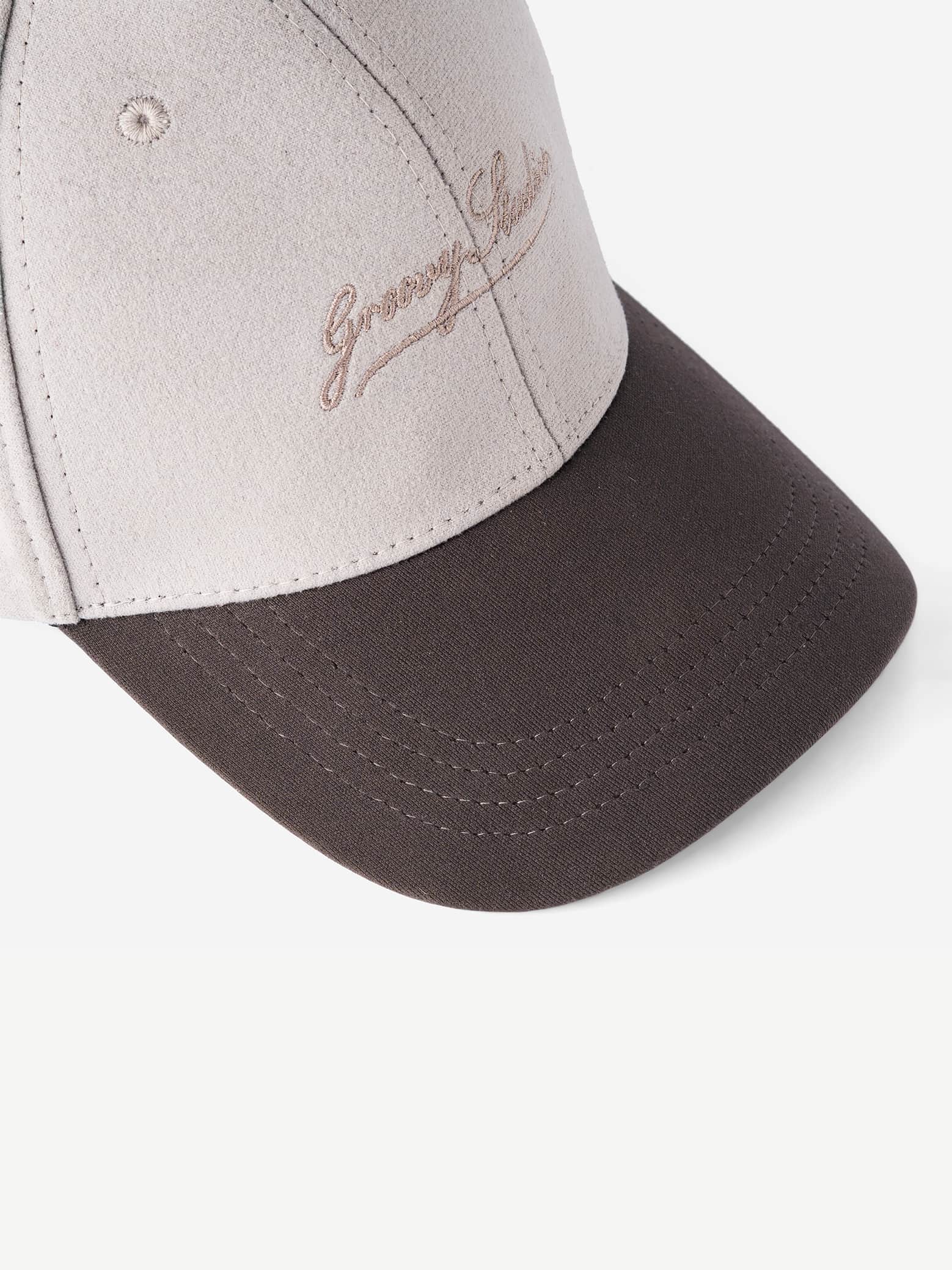 GROOVY Classic Snapback cap, stone colourway with suede brim