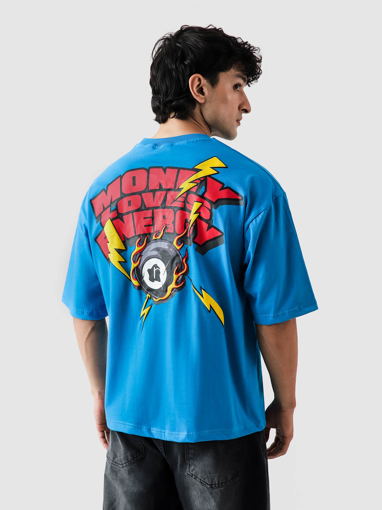 MONEY LOVES ENERGY tee closeup bold graphic front detail Pakistan – GROOVY