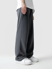 Steel grey baggy trousers detail closeup waistband drawstring Pakistan – GROOVY