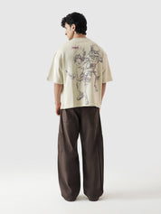 Naruto Uzumaki tee female model back view Naruto Sasuke graphic Pakistan – GROOVY