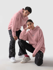 Pastel pink oversized hoodie couple lifestyle shot Pakistan – GROOVY