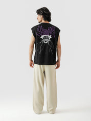 Thunder Bite Sando couple lifestyle shot black sleeveless streetwear Pakistan – GROOVY
