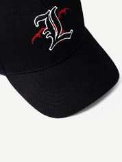 GROOVY Death Note cap, red anime graphic on black panels