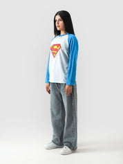 Superman full sleeves tee male model outdoor lifestyle shot Pakistan – GROOVY