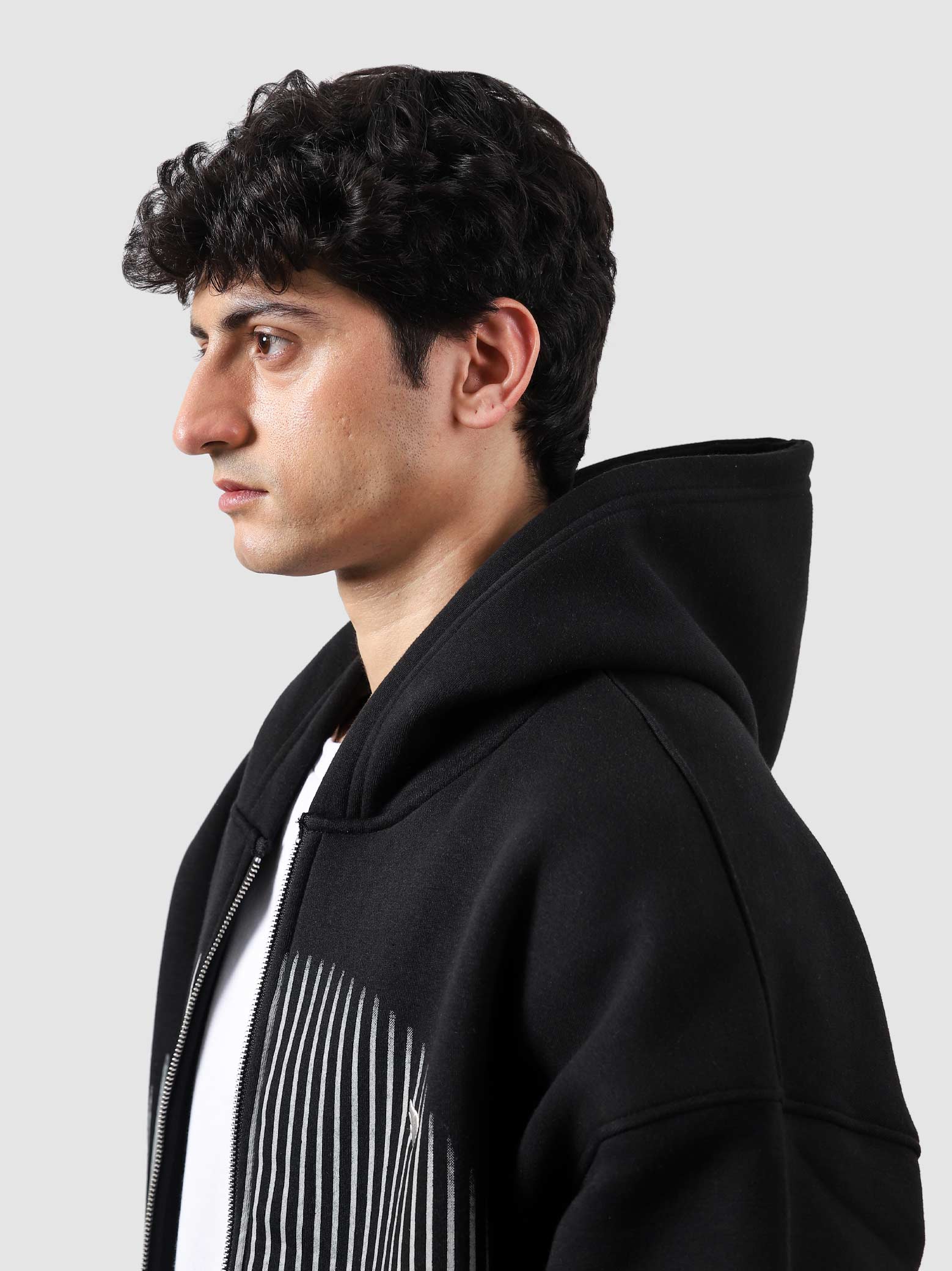 The Illusion Zipper hoodie male model outdoor lifestyle shot Pakistan – GROOVY