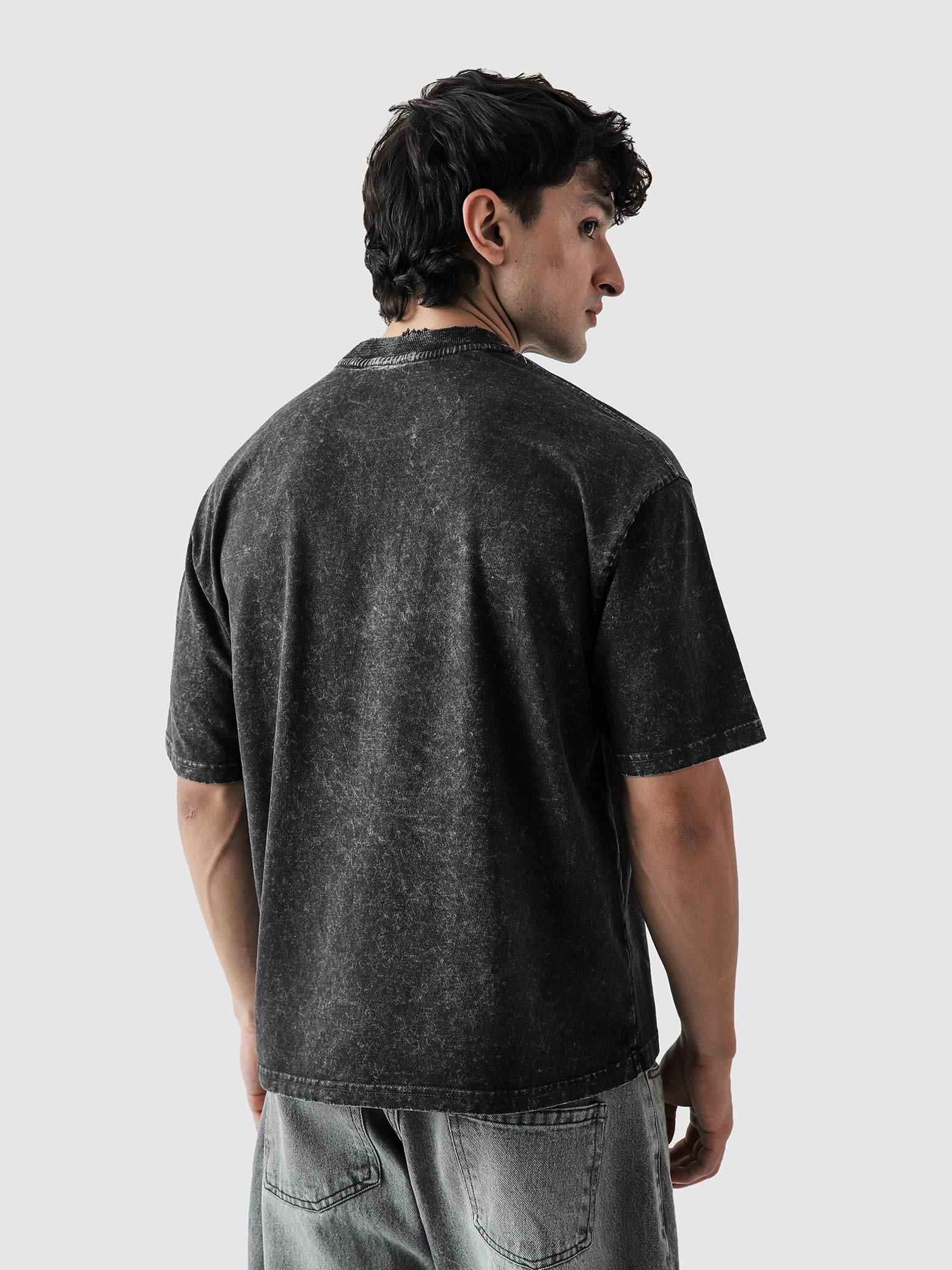 CORE acid washed blank tee male model outdoor lifestyle shot Pakistan – GROOVY